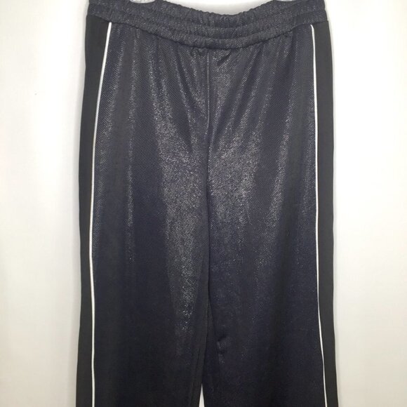 Forever 21 Black Metallic Sweatpants Track Pants M - Picture 2 of 7